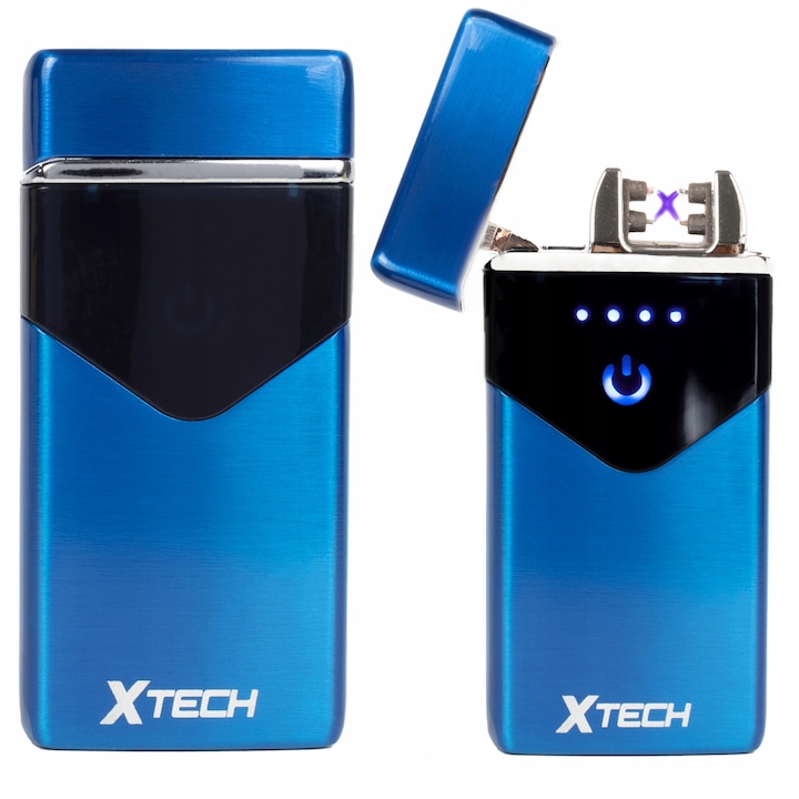 Запалка, Xtech, цинк, LED, USB, син