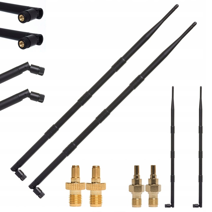 Set 2 antene 4G LTE 18dBi, Xtech, SMA, 47cm, negru