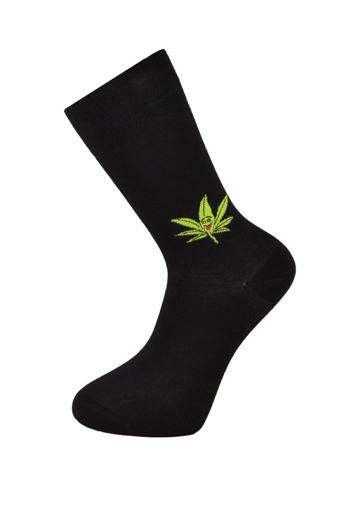 Vidám színes bambuszszálas zokni, Newtone, Seamless, Cannabis, 41-44 EU