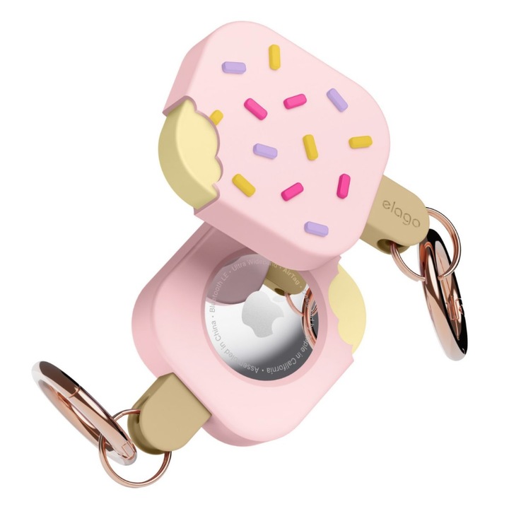 Husa, Elago, pentru Apple AirTag, Ice Cream, Roz