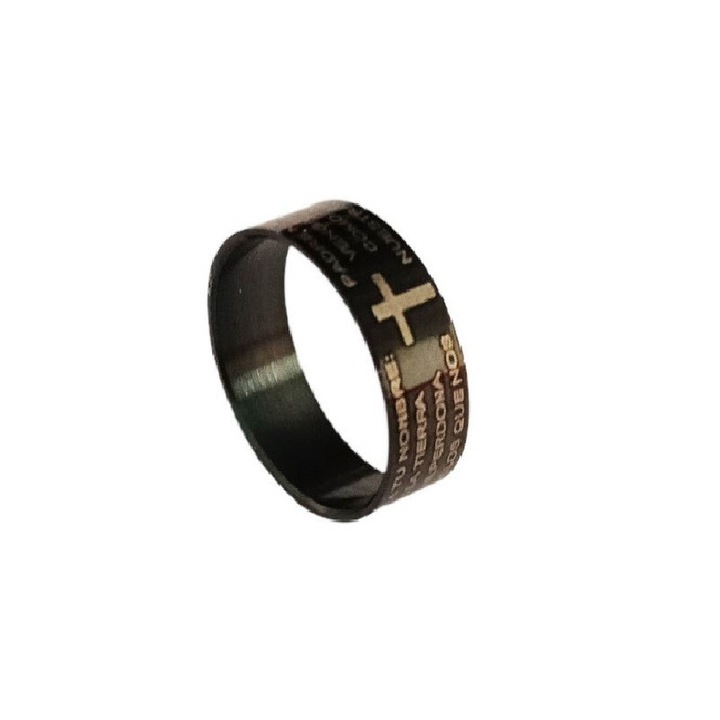 Испански молитвен пръстен, черен, размер 17, BR80