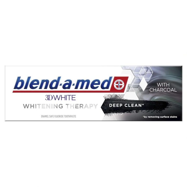 Паста за зъби, Blend-a-med, 3D White, Избелваща терапия, с активен въглен, Избелващ ефект на зъбите, 75 ml