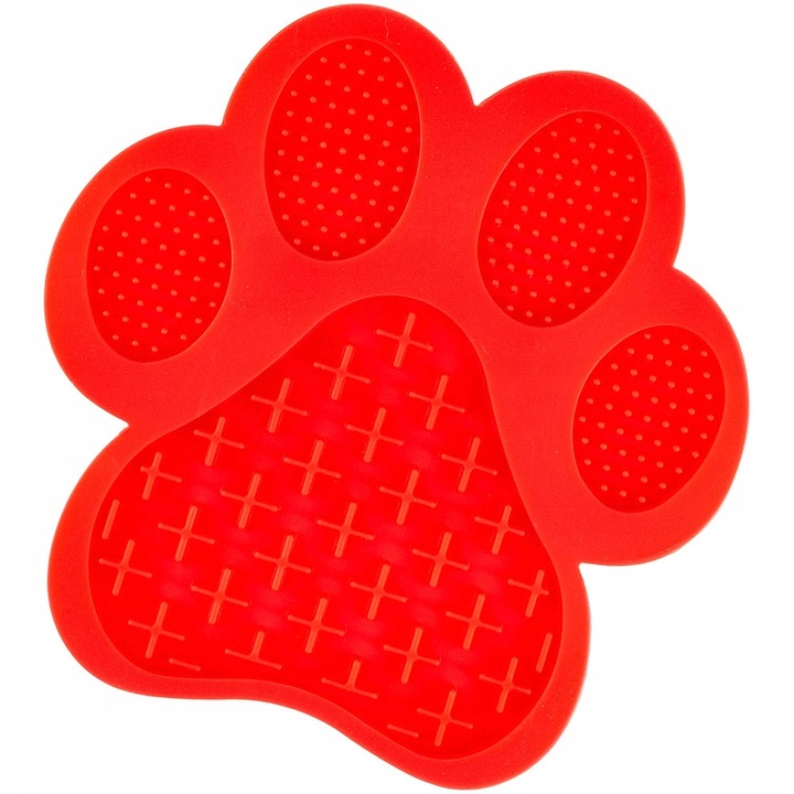 Antistressz nyalószőnyeg az étkezés lassítására, Wesolypupil, nyugtató, piros