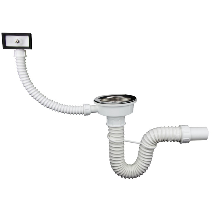 Sifon Flexibil cu Ventil si Preaplin Sita, 40/50 x 90 mm