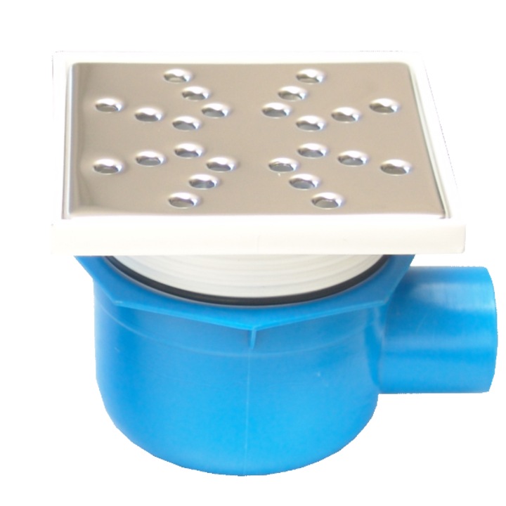 Sifon Pardoseala Patrat cu Inaltator Sita, Tip Vertical, 150 x 80/100 x 50 mm