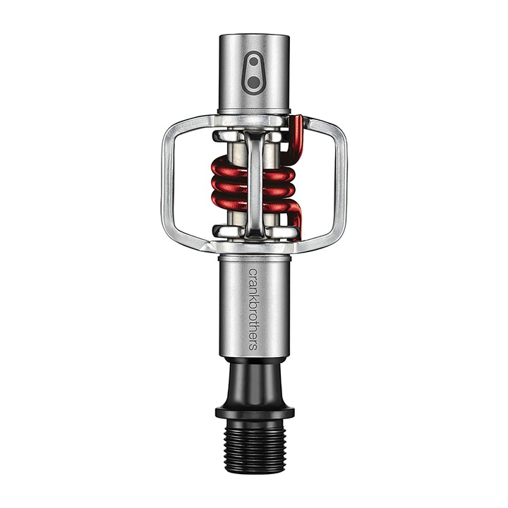 Pedale bicicleta Crankbrothers, Eggbeater 1, Otel, Rosu/Argintiu