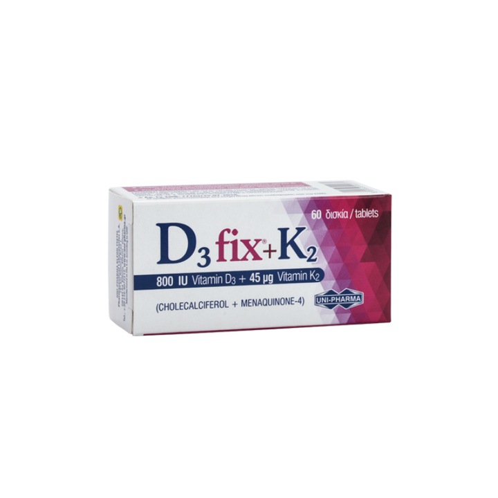 Vitamina D3 fix 800IU, Uni Pharma, 60 comprimate