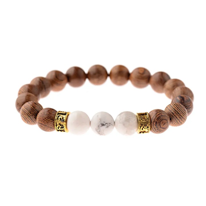 Karkötő, divatmodell, natúr rock kiegészítők, unisex, fehér, EFAYN