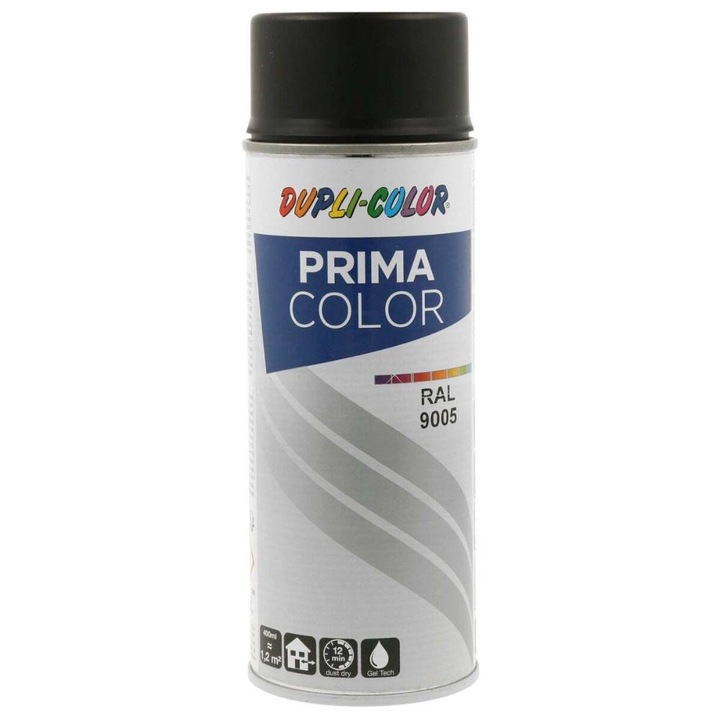 Spray vopsea, Duplicolor Prima RAL 9005 Negru Mat, 400 ml, Cod 789052