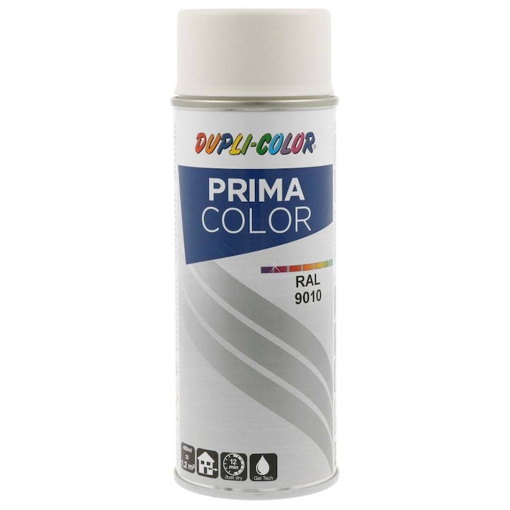 Spray vopsea, Duplicolor Prima RAL 9010 Alb Mat, 400 ml, Cod 789083