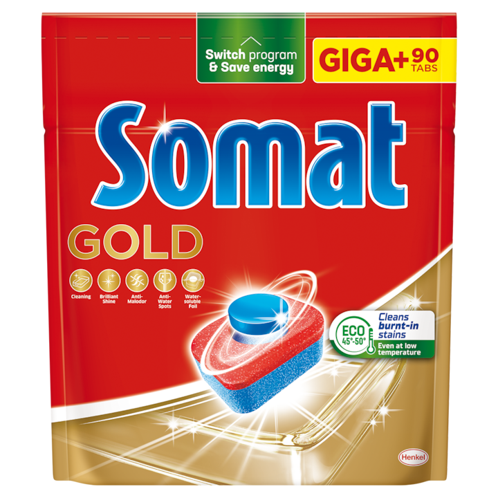 Капсули за съдомиялна Somat Gold, 90 измивания
