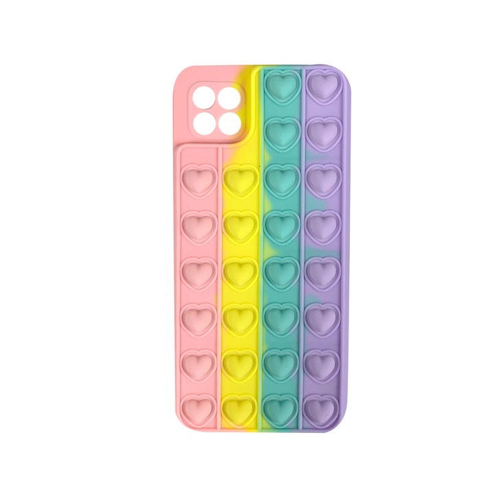 Калъф Lemontti Heart Pop it, съвместим с Samsung Galaxy A22 4G, Multicolor 3
