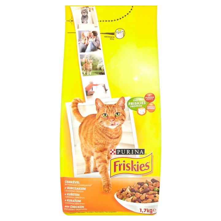 Hrana uscata pentru pisici, Friskies, Pui/Legume, 1.7 kg