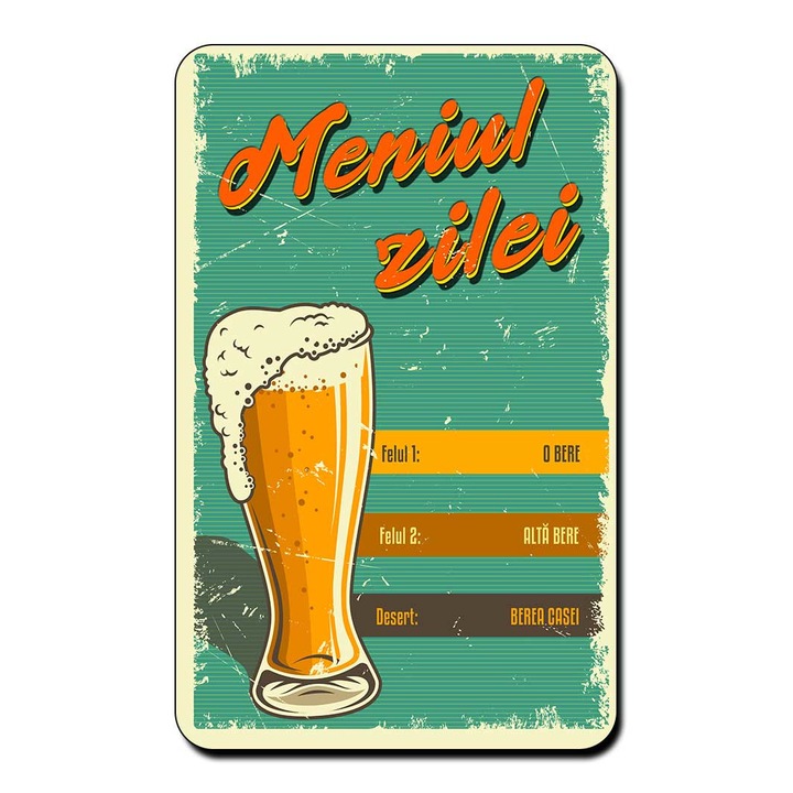 Magnet decorativ, Meniu cu bere, 5x8cm