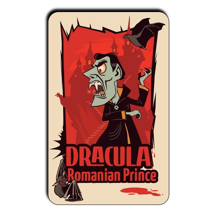 Magnet decorativ, Dracula the Romanian prince, 5x8cm