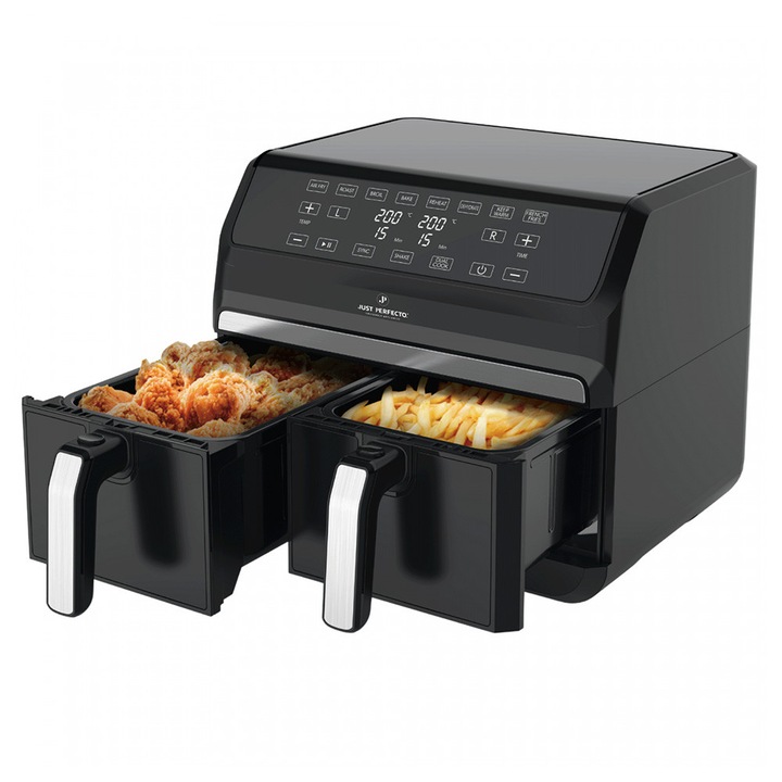 Friteuza cu aer cald Just Perfecto JL-09 XXL, 8in1, 1700W, 8 Litri, Negru
