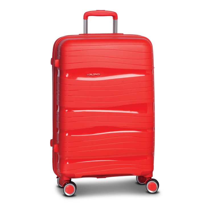 Nagy bőrönd, Worldpack, Miami, Polipropilén, F10458, 76 cm, Narancs