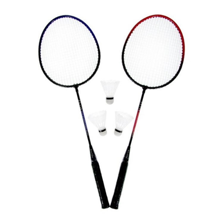 Set 2 palete badminton 65 cm, 3 fluturasi inclusi, 5 piese