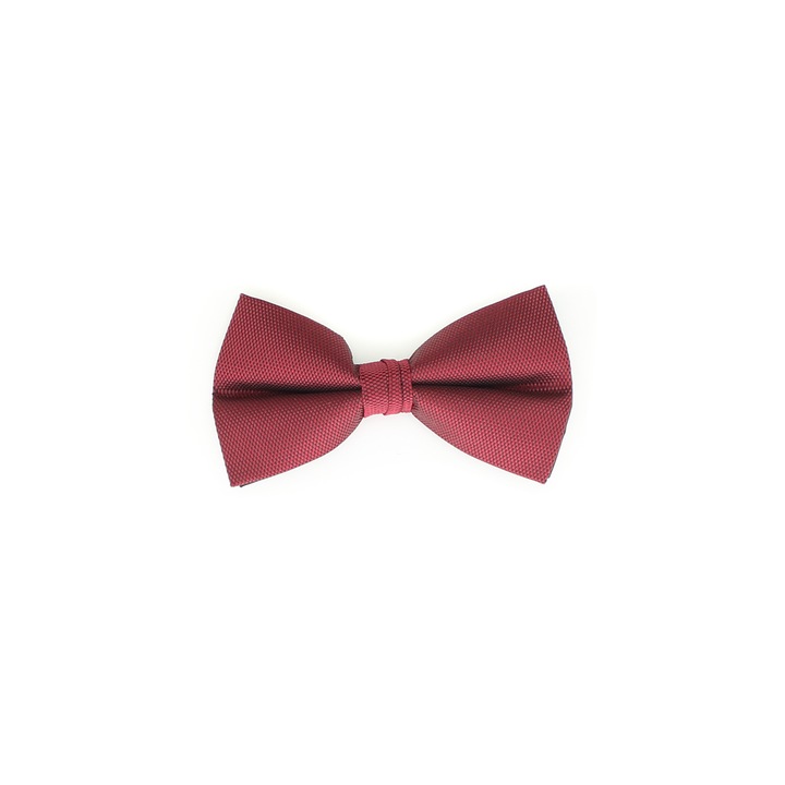 Papion barbatesc, Buticcochet, din material sintetic, 7x12 cm, model punctat, Bordo - PAP318