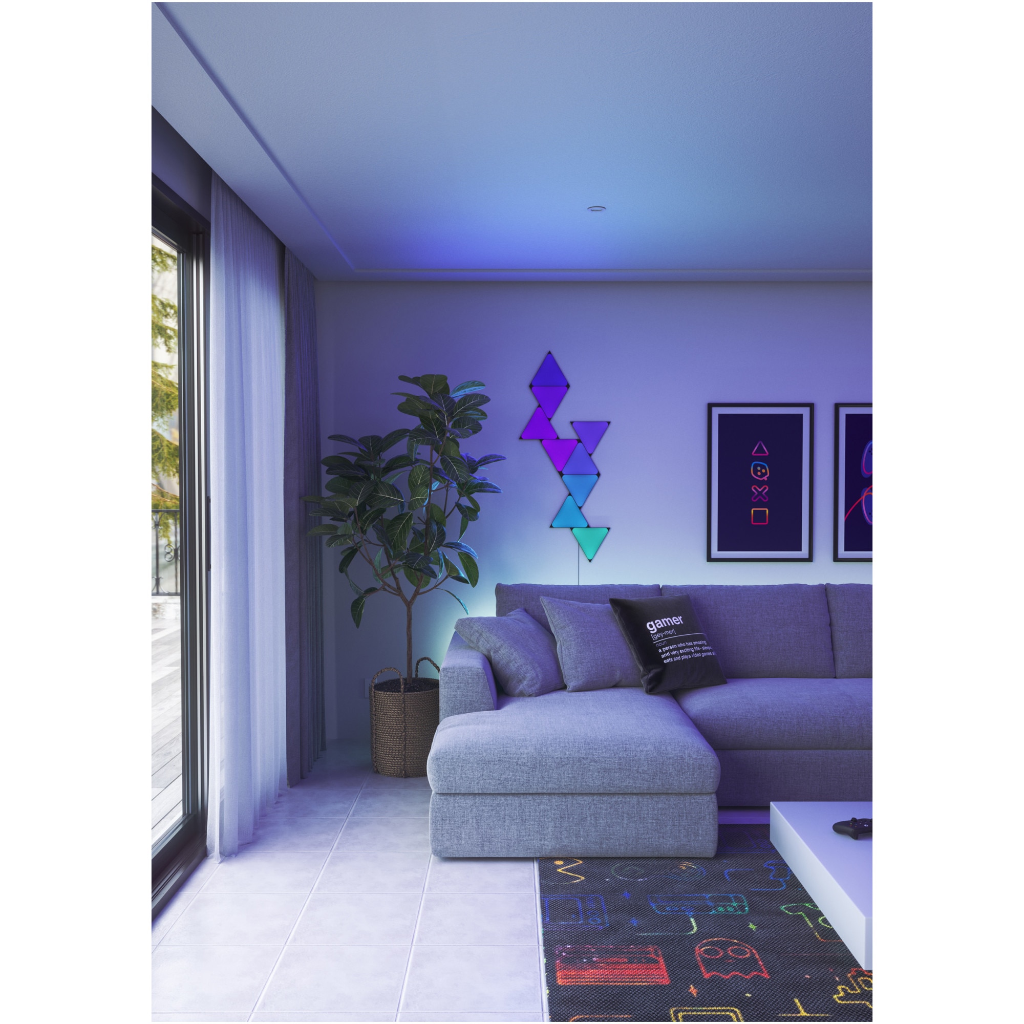 「Light Mellow Moonlight」 Kit panouri luminoase LED modulare inteligente Nanoleaf
