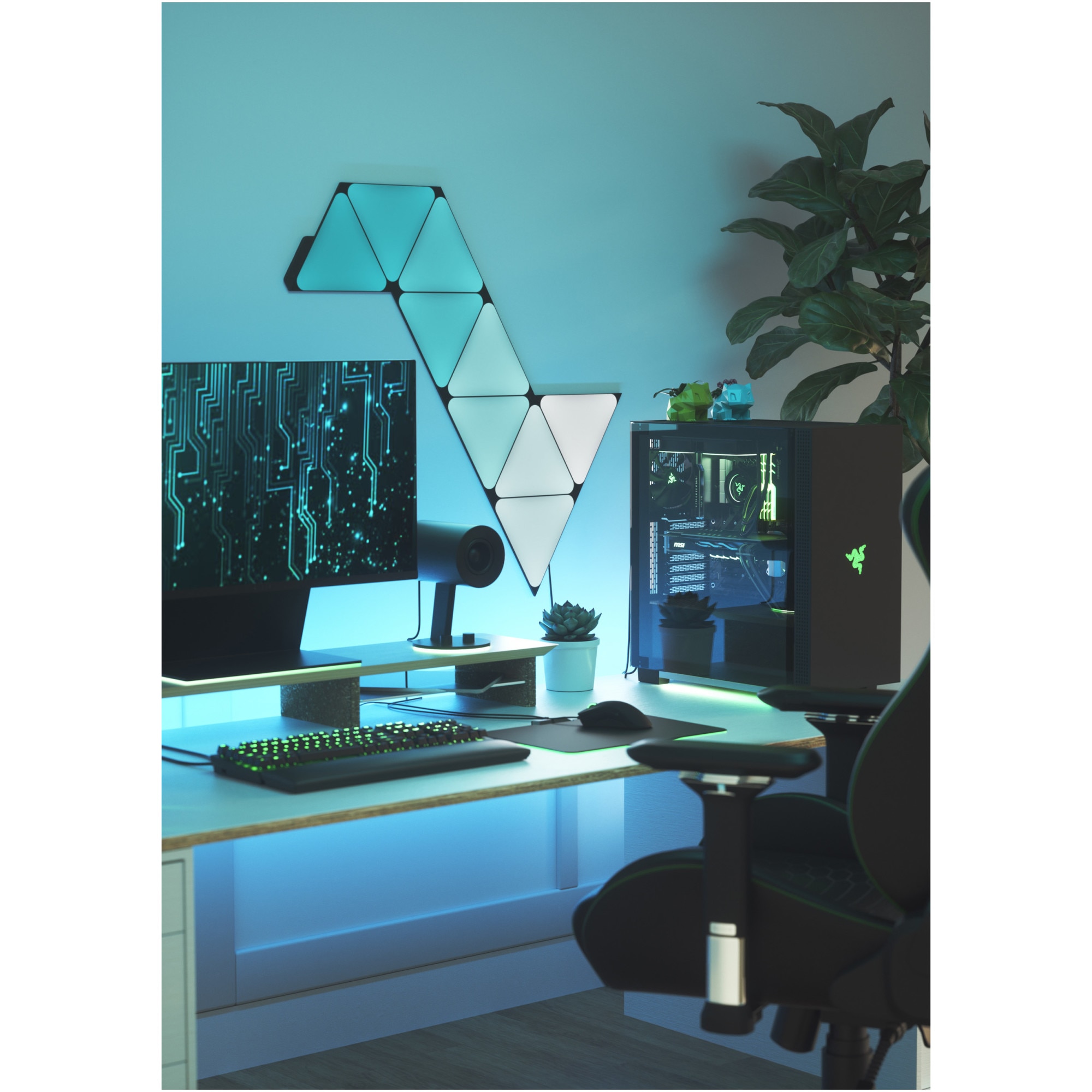 Kit 9 panouri luminoase LED RGBW modulare inteligente Nanoleaf