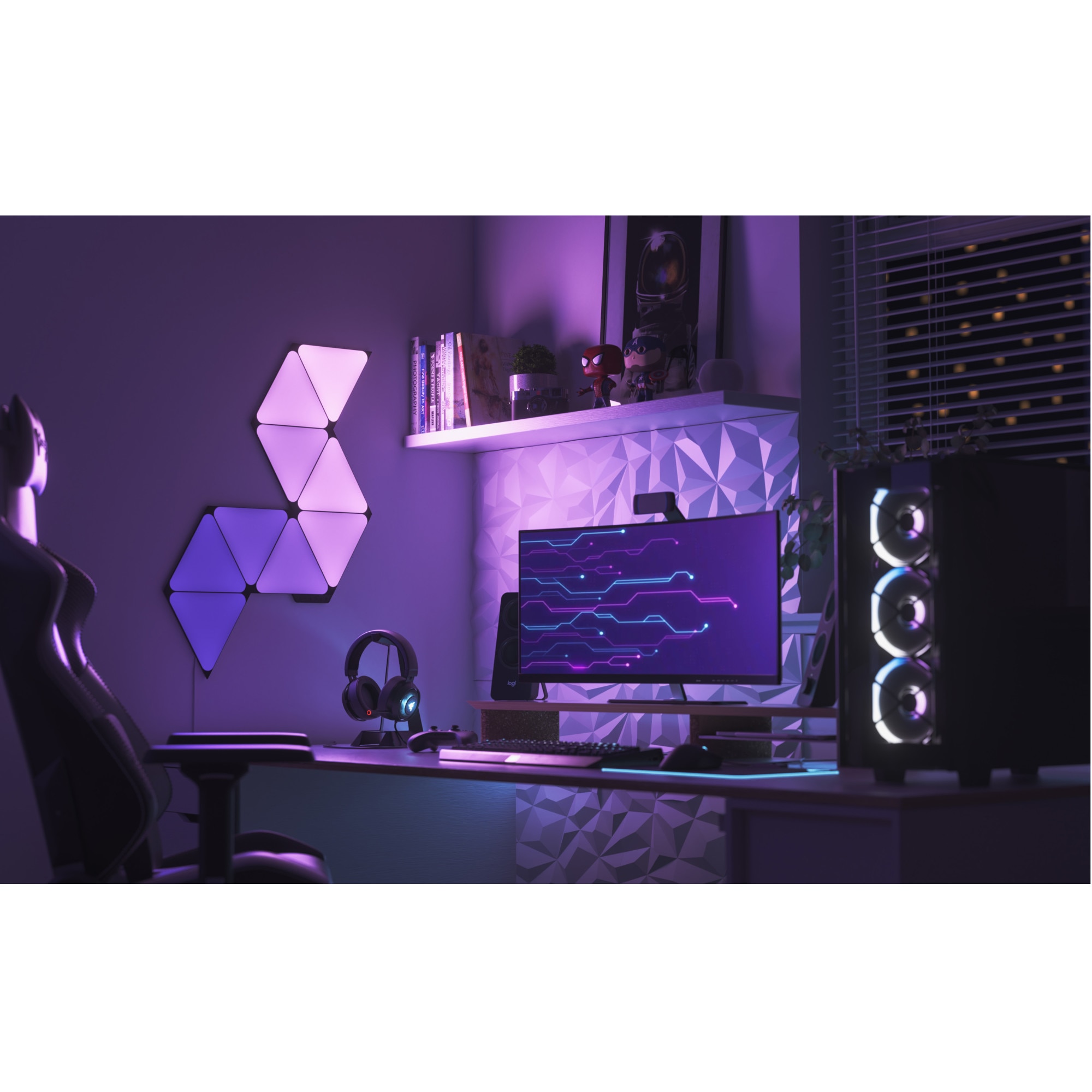 Kit 9 panouri luminoase LED RGBW modulare inteligente Nanoleaf