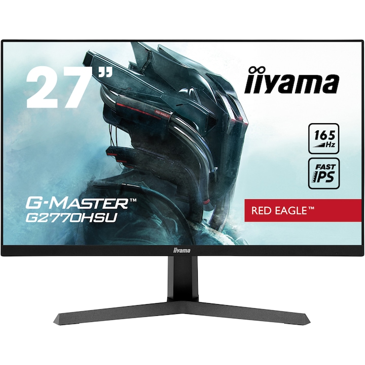 Монитор Gaming iiyama G-Master 27", IPS, Full HD, 165Hz, 0.8ms, Display Port, FreeSync Premium, Red Eagle, Vesa, Черен