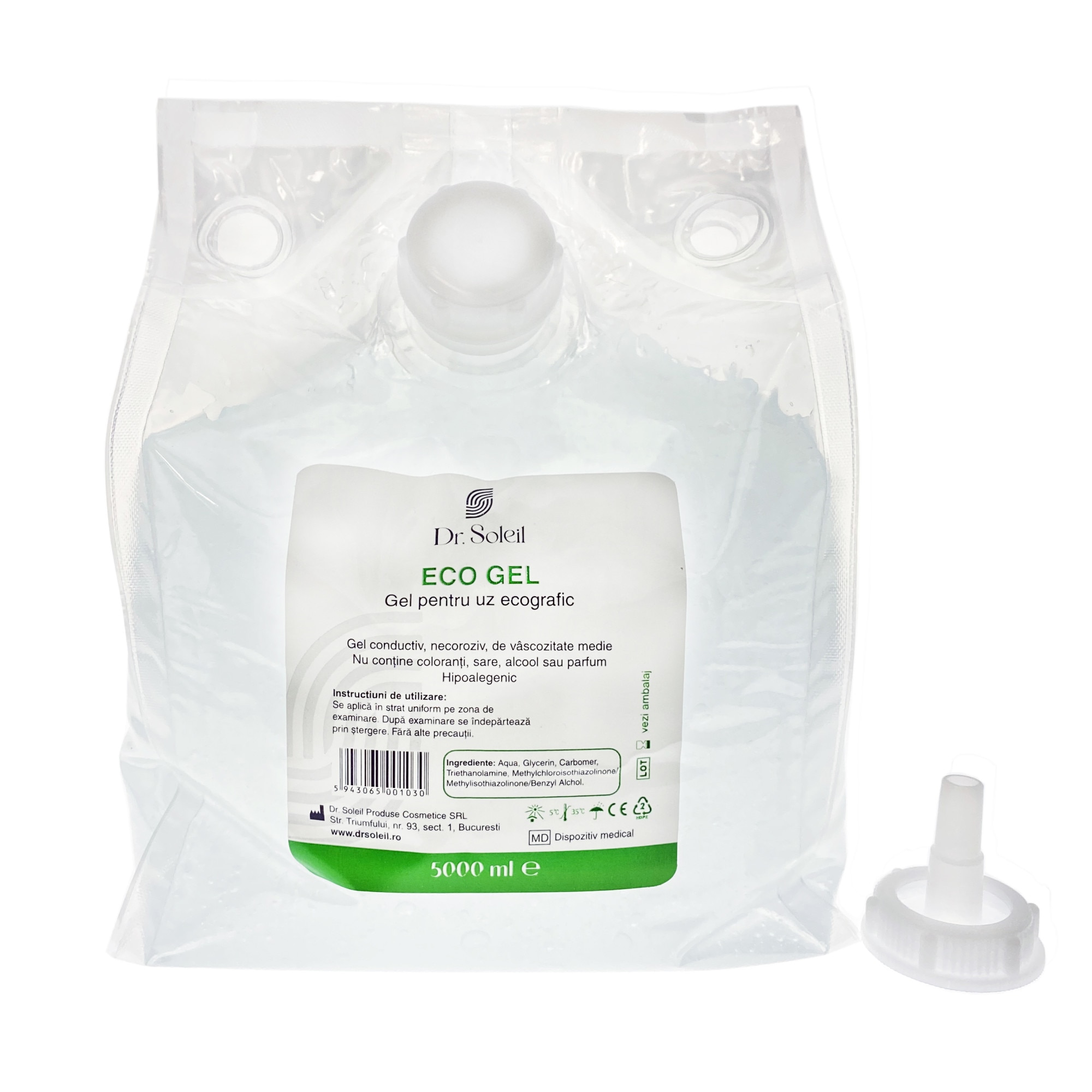 Гел за ултразвук Dr. Soleil Eco Gel, Торбичка 5000 ml, IPL - eMAG.bg