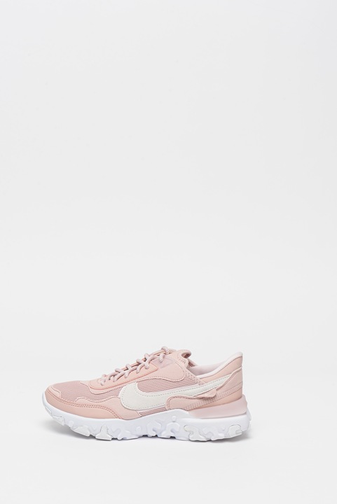 Nike, React Revision hálós anyagú és műbőr sneaker, Púderrózsaszín