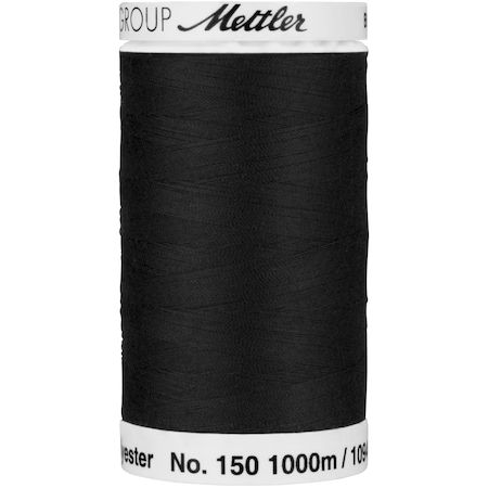 Ata de bobina Bobbinette, pentru masinile de brodat, 100% poliester, finete 150, con 1000 m, Mettler negru