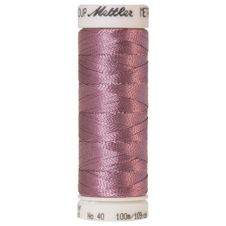 Ata metalica, finete 40, bobina 100 m, pentru brodat si cusaturi decorative Mettler METALLIC Bright Amethyst