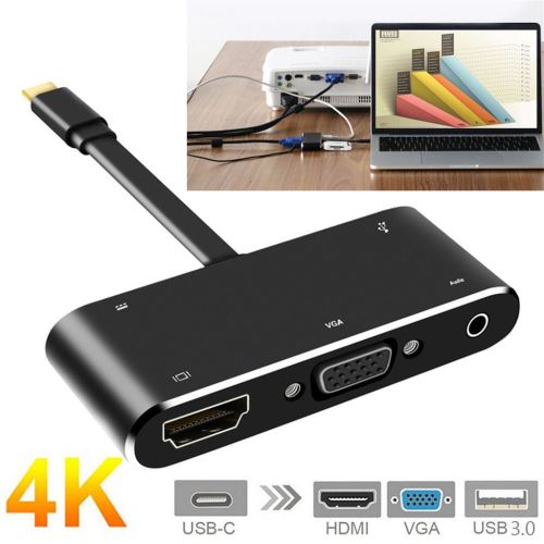 Adaptor HDMI/USB-C, Aliaj aluminiu, Negru - eMAG.ro