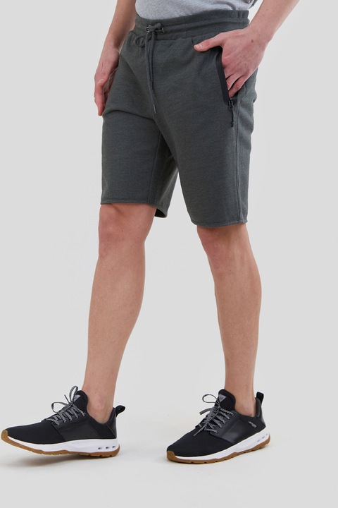 Fundango, Bermude sport cu buzunare cu fermoar Woody, Gri inchis