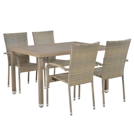 Set 4 scaune si masa SLOAN gri