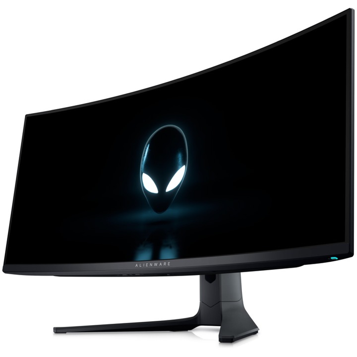 Monitor Gaming Curbat QD-OLED DELL Alienware AW3423DWF 34", 4K UHD (3440x1440), 165Hz, 0.1ms GTG, AMD FreeSync™ Premium Pro, VESA AdaptiveSync, DisplayHDR TrueBlack 400, Hub USB, HDMI, 2x DisplayPort, Pivot, VESA, negru