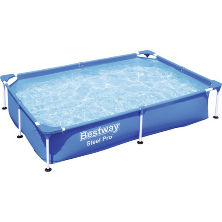 Set piscina cu cadru metalic Bestway Family, 221x150x43 cm, capacitate 1200 l
