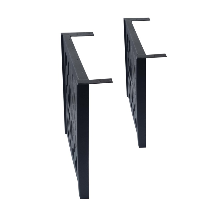 Set picioare metalice pentru masa PM4-45, negru, 55x45cm, 2 buc