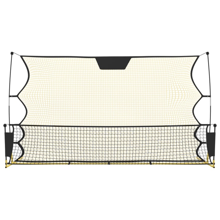 Futballkapu, VidaXL, poliészter, 183x85x120 cm, fekete/sárga, 93760