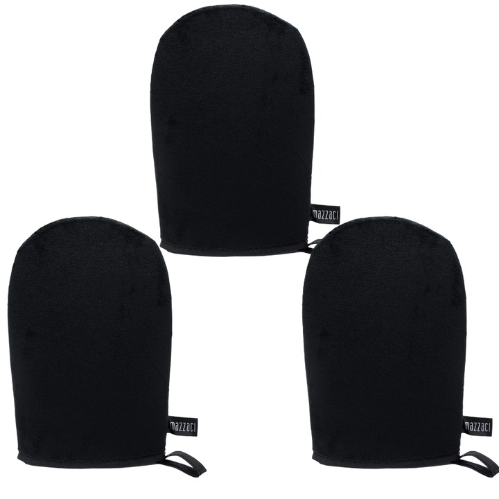 Set 3 manusi aplicare autobronzant, Mazzaci, Negru