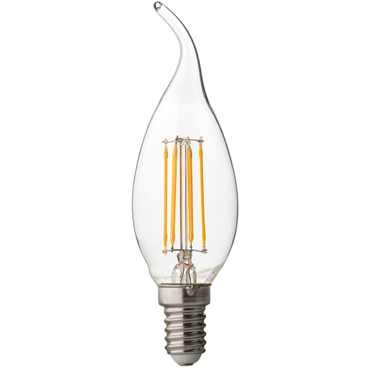 LED izzólámpa, láng, szabályozható, 4W, E14, 4200K, 220-240V AC, semleges fény, ultralux