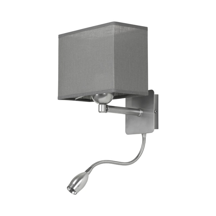 Аплик Lightstyle Кан Камелот Сив, 1хЕ27, Хром