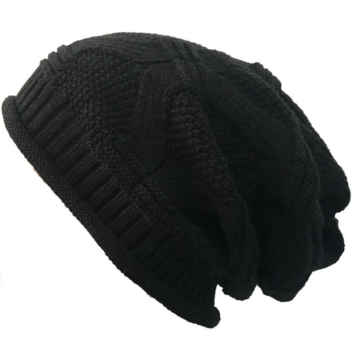 Caciula de iarna, IZMAEL, lana/poliester, negru, One size