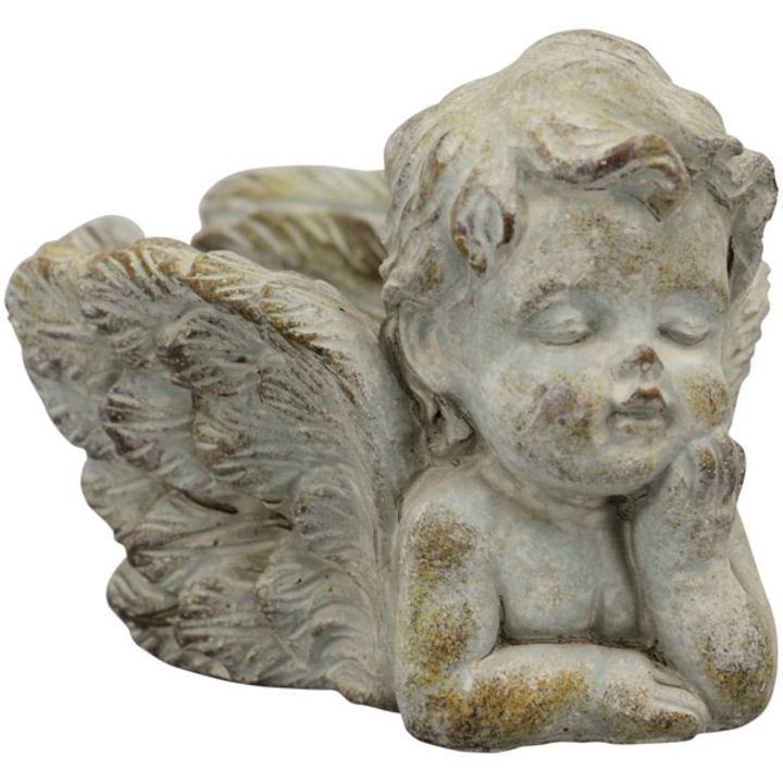 Dekoratív virágcserép, Exner, Cement, 17 x 12,5 x 10,5 cm, Szürke