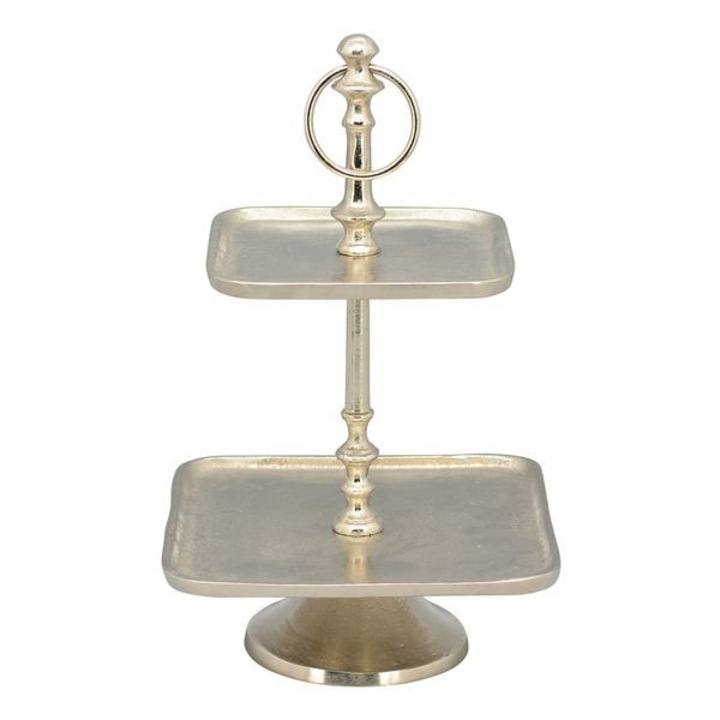 Tortatartó, Exner, Alumínium, 20x20x33 cm, Arany