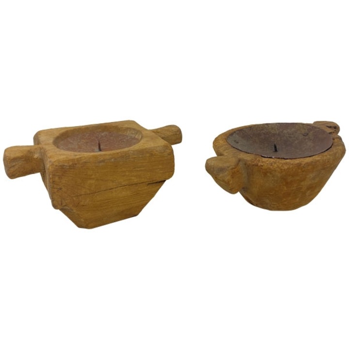 Set 2 sfesnice, Exner, lemn, 19x13x9 cm