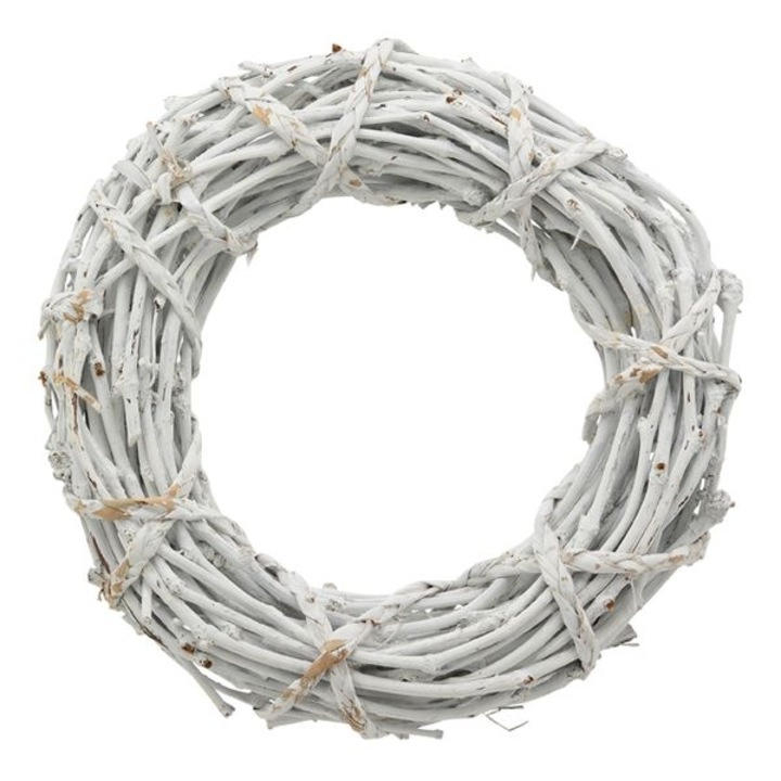 Coroana de salcie, alb, ratan, 40x9 cm, 4045406239216