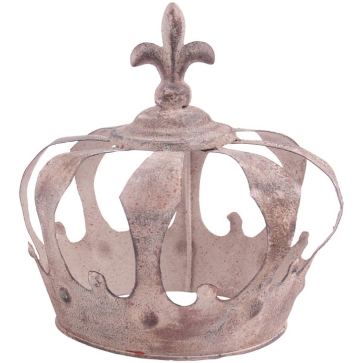 Dekoratív támaszték, Exner, Fém, Korona modell, 21,5x21,5x20 cm, Krém