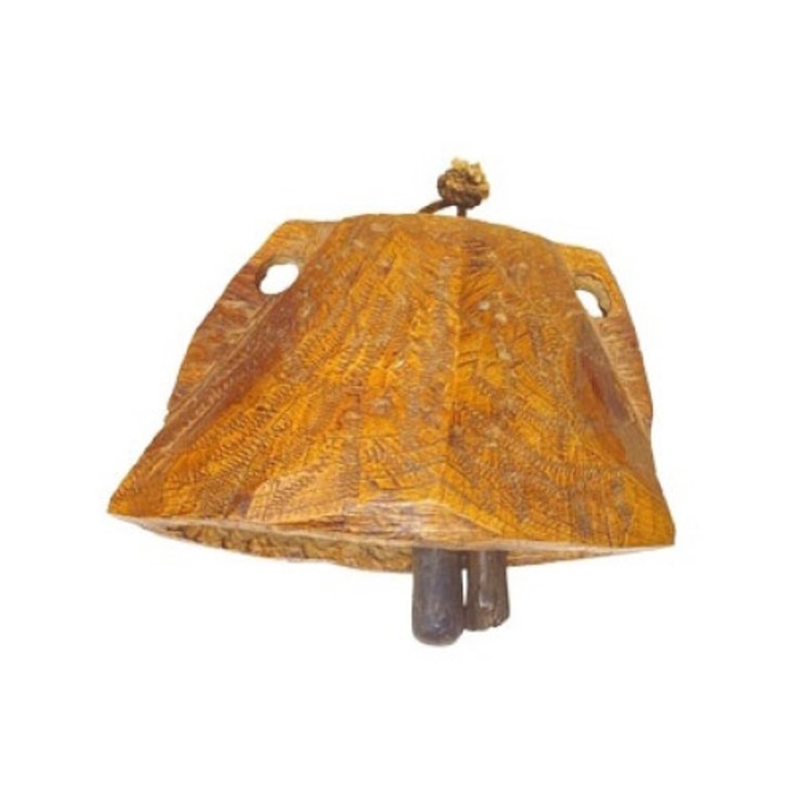Clopot de vaca antic, Exner, Lemn, 22x16x8 cm