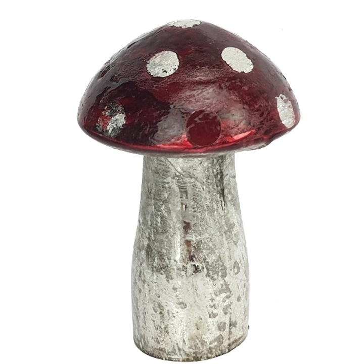 Díszgomba, Exner, Üveg, 6,5x6,5x10 cm, Piros