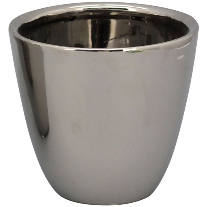 Ghiveci, argint, ceramica, 12x12x10,5 cm, 4045406342688